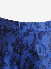 Cậu bé Tween In hoa Áo vest & Quần tây - Xanh đậm - Xem 4