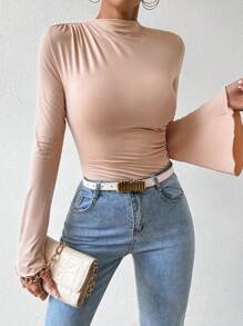 Chiquease 喇叭袖褶邊連身背心