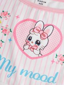 木耳邊 拼接細邊卡通 水果蔬菜圖案女童（大）內衣 - 彩色 - 查看 3