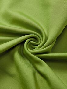 SHEIN Unity Tương phản ràng buộc Áo hai dây - màu xanh lá - Xem 6