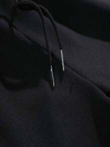 ROMWE MEN Street Life 男士字母圖案腰部抽繩衛褲 - 黑色 - 查看 4