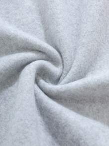 INAWLY Plus Size Christmas Letter Printed Drop Shoulder Fleece Sweatshirt - Light Grey - View 4