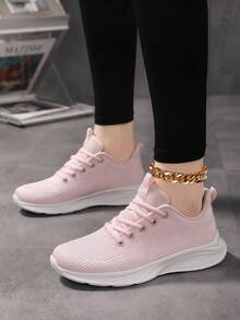 Hàng mới đến Kích thước lớn Lưới thoáng khí Giày Chạy bộ Đối với phụ nữ , Nhẹ Và Thoải mái Thể thao Giày thể thao , Màu hồng - Hồng - Xem 3