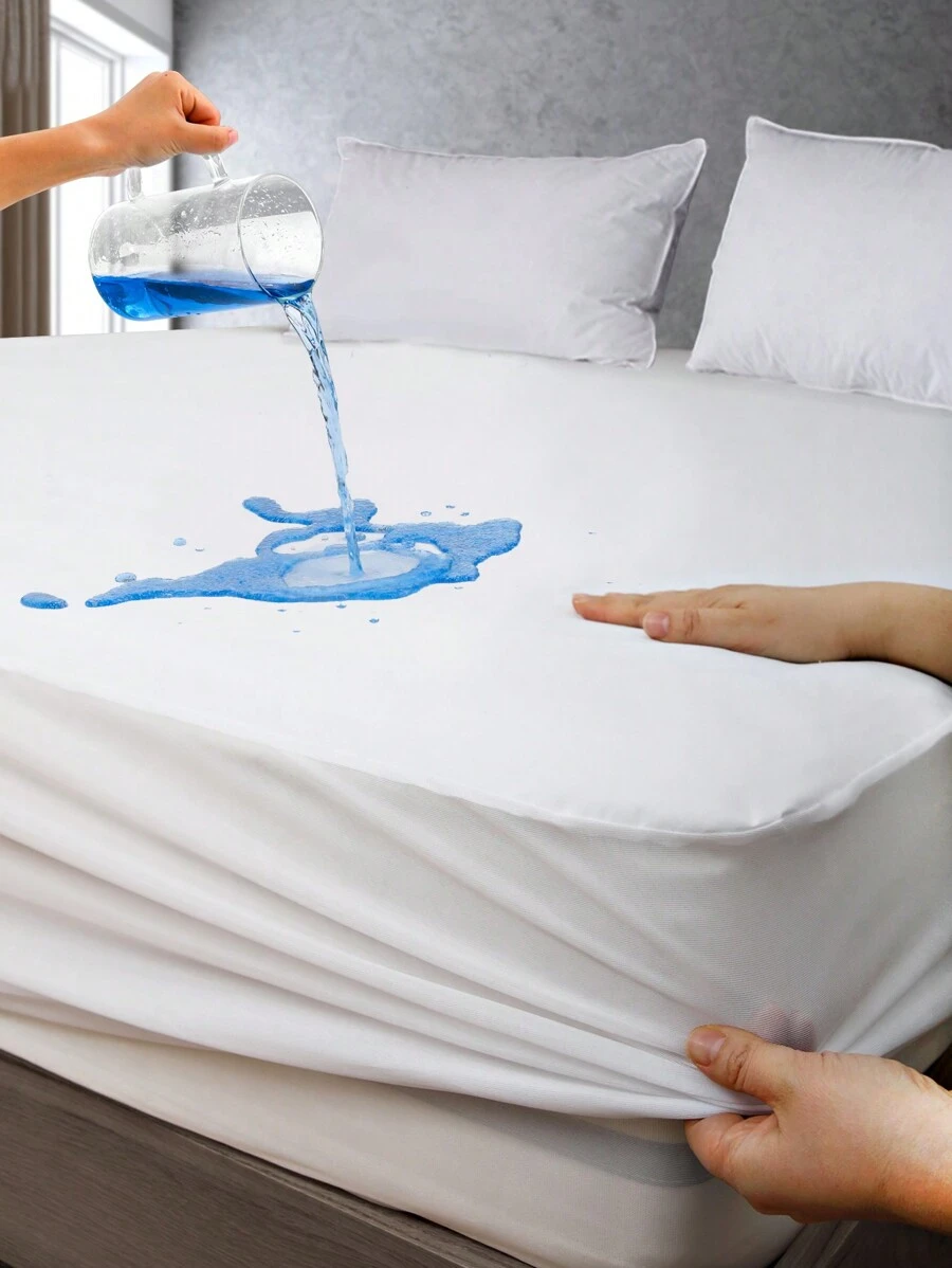 1 pieza Protector de colchón impermeable de unicolor minimalista