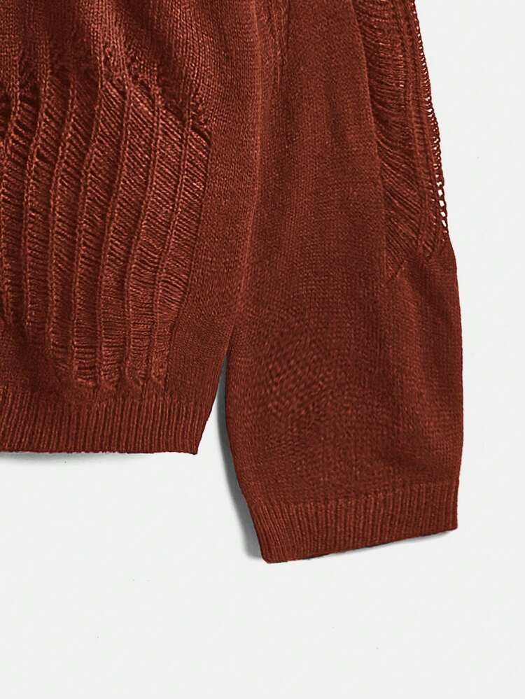 Plus Ripped Drop Shoulder Sweater