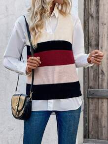 Chiquease Chaleco Suéter Con Bloques De Color (camisa No Incluida) - Multicolor - Ver 6