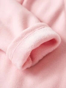 適合冬季跳舞的少女芭蕾舞包身衣,絨內襯長袖舞蹈開衫毛衣 - 粉色 - 查看 5