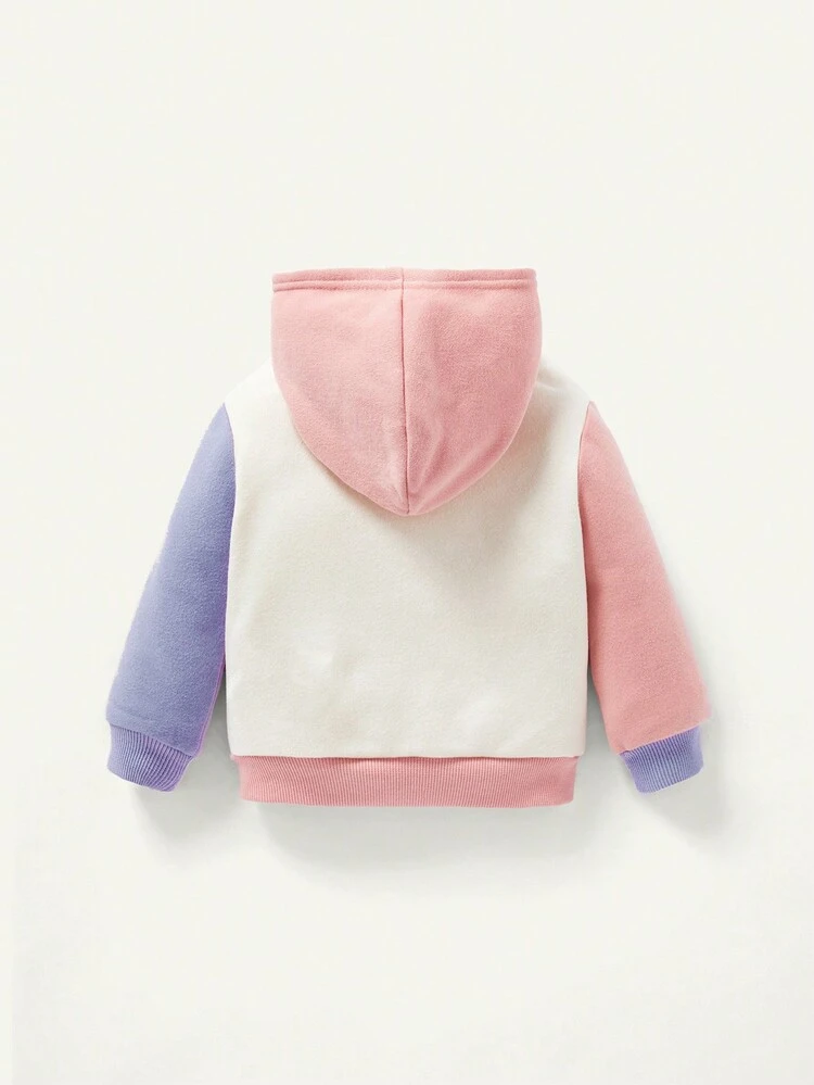 Baby Girl Colorblock Patched Pocket Sweatshirt