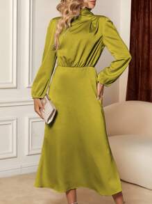 SHEIN Clasi 女性高領荷葉邊襯衫洋裝