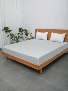 1 件简约纯色防水床垫保护套 - 淺灰色 - 查看 7