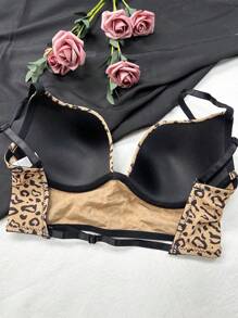 Leopard Print Underwire Bra - Multicolor - View 2