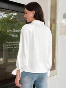 Anewsta Blouse Découpé Manches Raglan - Blanc - Voir 2
