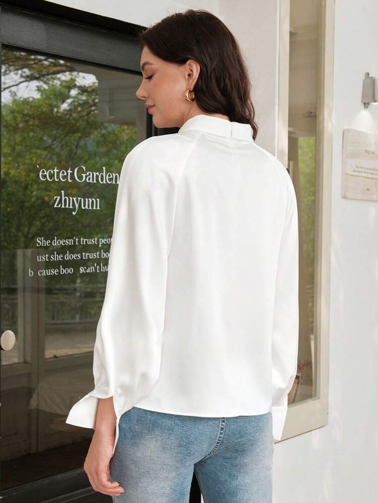 Cut Out Front Raglan Sleeve Blouse