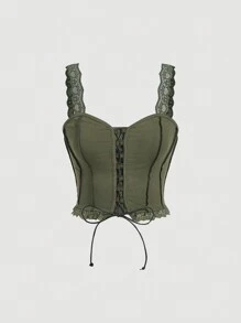 SHEIN MOD 女士背心 - 軍綠色 - 查看 1