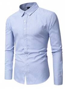 Manfinity Mode 男士格紋長袖襯衫 - 彩色 - 查看 1