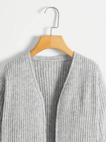 SHEIN 少女落肩开衫 - 灰色 - 查看 4