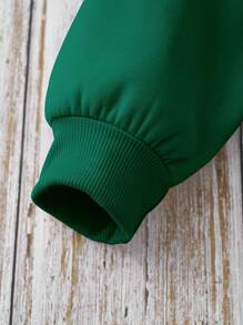 INAWLY Duck & Letter Graphic Thermal Lined Sweatshirt SILLY GOOSE EST 1973 UNIVERSITY - Dark Green - View 5