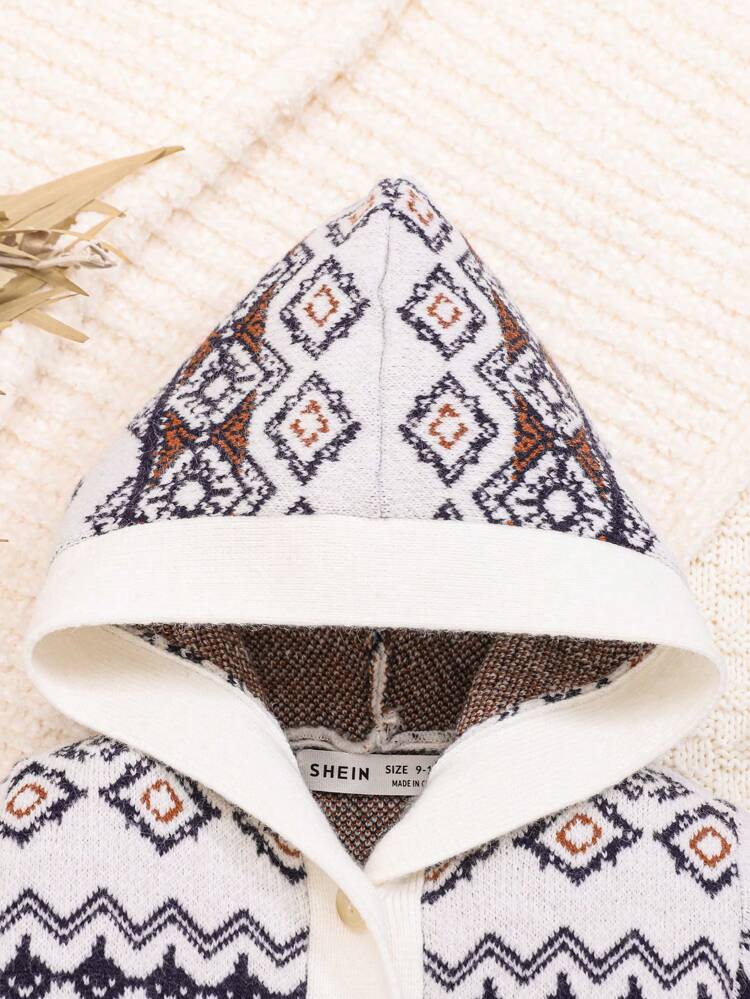 Baby Girls' Casual Loose Fit Hooded Cardigan Sweater With Multicolor Option, Long Sleeve