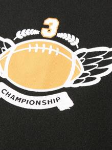 Manfinity Hypemode Men Slogan Graphic Sweatshirt - Black - View 3