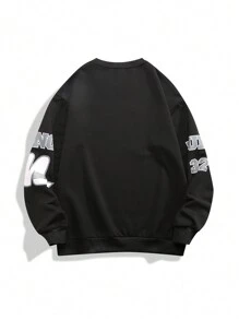 Manfinity Hypemode Men Slogan Graphic Sweatshirt - Black - View 2