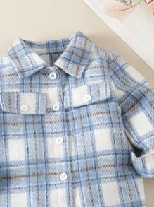 Souflis Souflis Baby Boy Casual Plaid Printed Flip Detail Top, For Christmas
