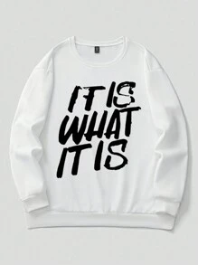 Elenzga Women Plus Size Casual Slogan Print Crew Neck Long Sleeve Thermal Sweatshirt, Autumn/Winter Graduation,Back To School Outfits,Graduation,Teacher Outfits For Women,Back To School Pullover Fall Outfit