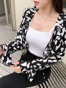 DAZY In vết tròn Polka Lace-up Tay áo dài Áo sơ mi , Giải trí Phong cách - Nhiều màu - Xem 6
