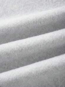 SHEIN Unity 大碼籃球和字母圖案保暖套頭衫 - 灰色 - 查看 3