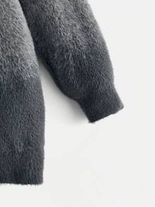 SHEIN 孕妇优雅修身渐变色长袖圆领落肩毛衣，适合冬季