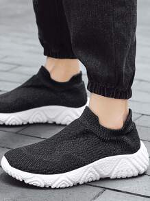 Men's Women's Athletic High-elastic Socks Shoes, Slip-on Running Sneakers For Couples, Breathable And Lightweight