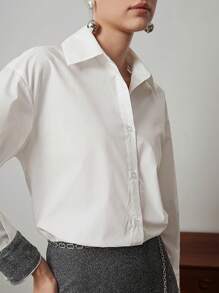 BizChic Color-block Shirt Dress For Women - Multicolor - View 7