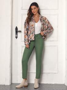 SHEIN LUNE Women's Skinny Jeans - Green - View 3