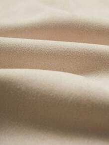 Contrast Color Earth Print Suede T-shirt - Apricot - View 6