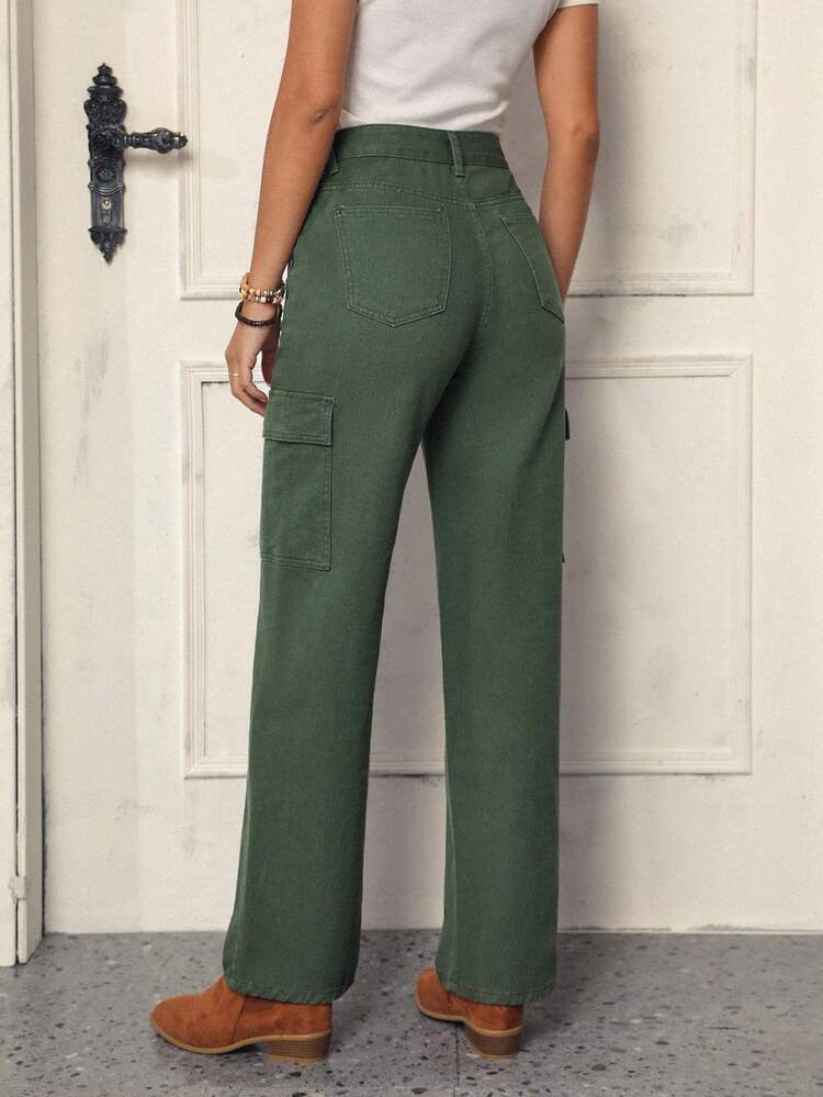 Flap Pocket Side Cargo Jeans
