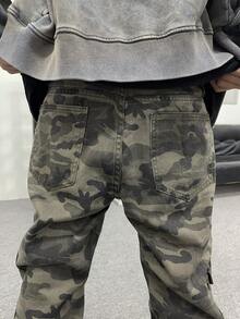 Manfinity EMRG Men's Camouflage Jeans - Army Green - View 4