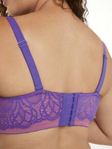 LUVLETTE Lingerie Full Coverage Longline Push Up Lace Bra - Purple - View 7