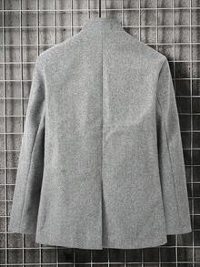 男士1入組麋鹿刺繡拼接邊粗花呢花呢外套 - 灰色 - 查看 2