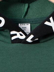 SHEIN 男小童字母圖案連帽衫和運動褲&包