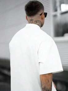 GENTILAND 男士大碼t恤 - 白色 - 查看 4