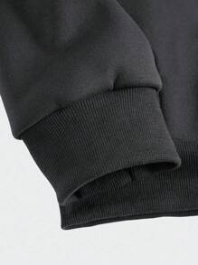 ROMWE MEN Street Life Men Skull & Lightning Printed Hoodie With Drawstring And Thermal Lined - Dark Grey - View 3