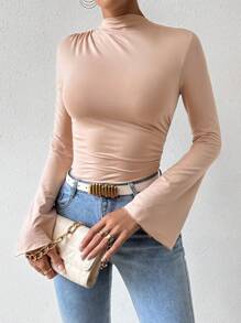 Chiquease 喇叭袖褶邊連身背心