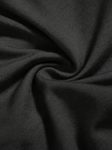 SHEIN ICON Áo dài tay có đường viền cổ bất đối xứng - màu đen - Xem 3