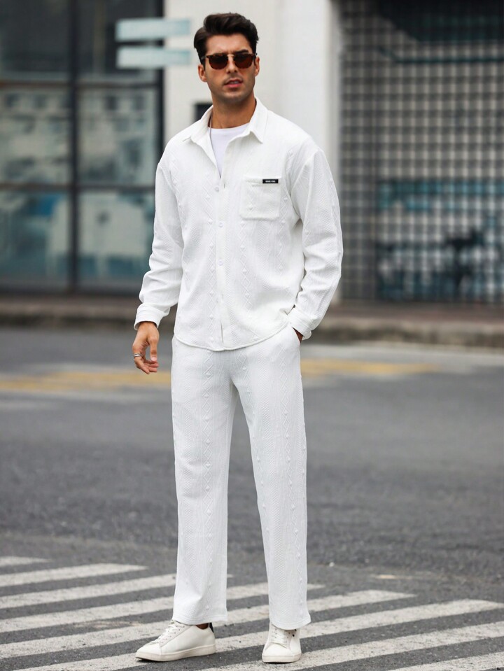 Manfinity Homme メンズ ロングスリーブシャツ パンツ セット