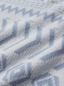 Manfinity Hypemode Men 1pc Geo Pattern Sweater Vest - Blue and White - View 4