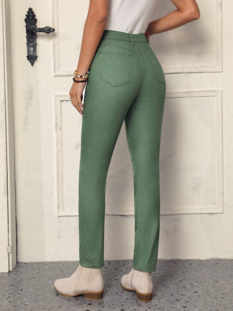 Solid Color Skinny Jeans