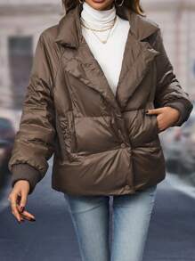 SHEIN LUNE 羽絨外套 - 咖啡棕 - 查看 6