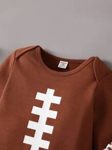 Baby Boy Graphic Print Bodysuit & Striped Sweatpants & Hat