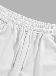 Manfinity EMRG Pantalones De Chándal Para Hombre Con Ajuste Holgado Y Estampado De Cruz Para Uso Casual - Blanco - Ver 7