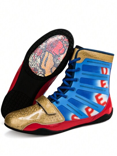 Men's Wrestling Boxing Shoes, Women's Breathable Indoor Soft-soled Wrestling Combat Sanda Training Kickboxing Games Squat Fitness Shoes