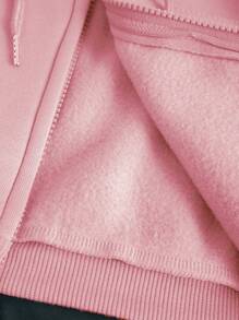 INAWLY Zip Up Drawstring Thermal Lined Hoodie,Long Sleeve Tops Graduation,Back To School Outfits,Graduation,Teacher Outfits For Women,Back To School Pullover Fall Outfit - Pink - View 5